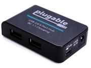 Plugable USB 2.0 4 Port 12.5W Travel Hub with Charging USB2 HUB4BC