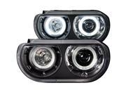FRONT HEADLIGHT 2008 2013 PROJECTOR DUAL HALO BLACK CLEAR CCFL HID