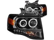 FRONT HEADLIGHT 2007 2013 FORD EXPEDITION 2007 2013 PROJECTOR BLACK CLEAR AMBER