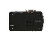TV RCA Composite S video AV In to PC VGA LCD Out Converter Adapter Box Black