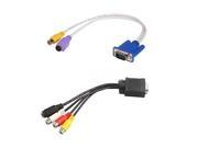 15 Pin VGA to S video AV RCA TV Cable Adapter cable