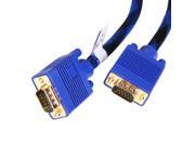 New 1.5M 3 6 VGA Male to Male Extension Video Cable with Net and Gilding Blue
