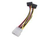 New 4 PIN IDE Molex To 2 X 15 Pin SATA Power Adapter cable cord