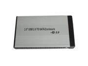 3.5 inch Silver USB 2.0 SATA HDD HD Disk Hard Drive Enclosure External Case