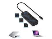 USB 3.1 Type C 4 Ports USB 3.0 Hub Adapter For Windows PC Apple Macbook