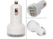 Dual 2 Port USB 2.1A Car Charger White iPhone 5S 5C Nexus 5 HTC Galaxy S4 Note 3