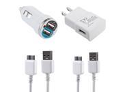 Wall Home Car Charger 2x 6FT LONGData Sync Cable For Samsung Note 3 Galaxy S5