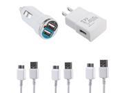 USB Home AC Wall Car Charger 3x Data Sync Cable For SAMSUNG Galaxy S5 Note 3