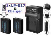 Hi Capacity 2 Pcs LP E17 Li Ion Battery With Charger For Canon EOS Rebel T6i T6s