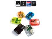 Color USB 2.0 ALL in One Memory Card Reader for Micro SD MMC SDHC TF M2 MS