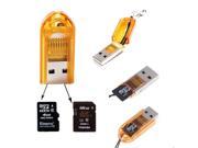 Mini USB 2.0 Memory Card Reader 2 in 1 Support Micro SD SDHC TF Flash