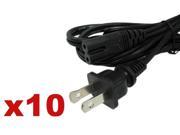 Lot 10 US 2 Prong 2Pin AC Power Cord Cable Charge Adapter PC Laptop PS2 PS3 Slim