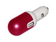 Twin USB Car Charger Adapter - Hot Pink/ White