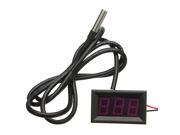 Red LED Digital Car Temperature Meter Thermometer 55 125°C DS18B20 Sensor F C