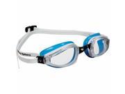 Aqua Sphere K 180 Goggles White Blue with Clear Lens Swim Goggles