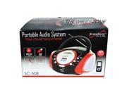 Supersonic SC 508 Red MP3 CD Player USB AUX Inputs Radio Portable Audio System