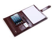 Simple Leather Organizer Folio Case for iPad Mini, Letter/A4 Paper, Chocolate Brown
