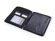 Deluxe Leather Portfolio with Pouch Pocket, for iPad Mini, Letter A4 Paper, Black