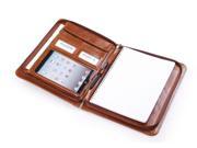 Deluxe Leather Portfolio with Pouch Pocket, for iPad Mini, Letter A4 Paper, Aged Brown