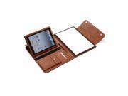 Brown Leather Padfolio Case With Multiangle Viewing for iPad plus MacBook Air