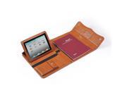Conference Portfolio w/Spiral Notebook&Regular Notepad for iPad 4/iPad 3/iPad 2, Brown
