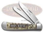 CASE XX John Wayne Embossed Natural Bone Trapper Stainless 