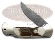 BOKER TREE BRAND Ladder Damascus Deer Stag Scout Lockback 