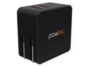Pawtec PAW-2USB42A-BLK Dual 2-Port USB Wall Charger 5V 4.2A / 21W Apple & Android Smart Circuit Optimized For All iPhone, iPad, Galaxy, Smartphones, & Tablets w