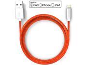 Pawtec Premium Lightning to USB Charge and Sync Cable for iPhone 7 7 Plus 6s 6 Plus 6s 6 SE 5S 5C iPad Pro iPad Mini Air iPod Tangerine Orange