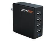 Pawtec 4 Port USB Wall SMART Charger 5V 6.2A 31W Apple Android Smart Circuit Optimized For Smartphones Tablets