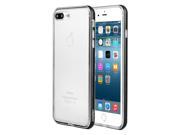 Pawtec Aluminum Frame iPhone 7 Plus Clear Full Protective TPU Bumper Case Bubble Free Scratch Resistant and Durable