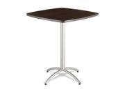 Cafeworks Table 36w X 36d X 42h Walnut silver