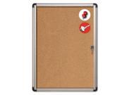 Bi silque VT630101690 Slim Line Enclosed Cork Bulletin Board 28 x 38 Aluminum Case