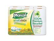 Marcal Paper MAC 6112 Small Steps 100% Recycled Double Roll Bathroom Tissue 12 Rolls Pack 6 PK CT