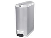 Rubbermaid FG1902005 Slim Jim Stainless Steel Step On Container End Step Style 24 gal White