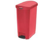 Rubbermaid FG1883567 Slim Jim Resin Step On Container End Step Style 13 gal Red