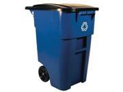 Rubbermaid RCP 9W27 73 BLU Brute Recycling Rollout Container Square 50gal Blue