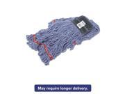 Rubbermaid FGC25206BL00 Swinger Loop Shrinkless Mop Heads Cotton Synthetic Blue Medium
