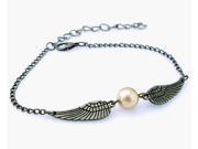 2014 New Arrival Harry Potter Golden Snitch Dealth Hallow Bracelet Silver Great Gift Idea Double Side Wings(Bronze)