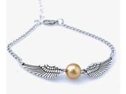 2014 New Arrival Harry Potter Golden Snitch Dealth Hallow Bracelet Silver Great Gift Idea Double Side Wings(Silver)