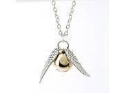 2015 Limited Solitaire Round Coupon New Fashionable Harry Potter Golden Snitch Deathly Hallows Pendant Necklace Xmas Gift Idea(Silver)