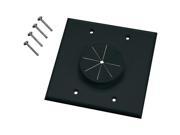 MIDLITE 2GBK GR2 Double Gang Wireport TM Wall Plate with Grommet Black