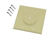MIDLITE 2GIV GR2 Double Gang Wireport TM Wall Plate with Grommet Ivory
