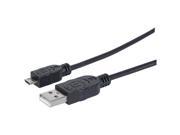 MANHATTAN 393874 A Male to Micro B Male USB 2.0 Cable 3ft