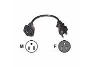 C2G 3FT 18 AWG OUTLET SAVER POWER EXTENSION CORD NEMA 5 15P TO NEMA 5 15R POWER CABLE 3 FT 3114