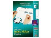 Avery Index Maker Print Apply Clear Label Dividers with White Tabs AVE11426