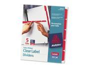 Avery Index Maker Print Apply Clear Label Dividers with Color Tabs AVE11412