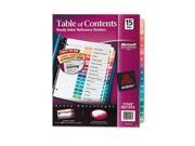Avery Ready Index Customizable Table of Contents Multicolor Dividers AVE11143