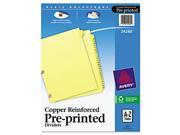 Avery Preprinted Laminated Tab Dividers with Copper Reinforced Holes AVE24280