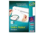 Avery Index Maker Print Apply Clear Label Dividers with White Tabs AVE11436